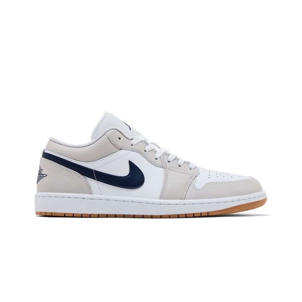 Nike Air Jordan 1 Low Midnight Navy Neutral Grey 553558-146 Men's Sneaker